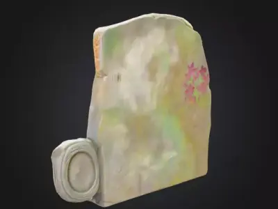 Enchanted Floral Maiden Relief Low-poly 3D model