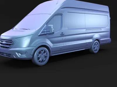 White modern cargo van 3D model