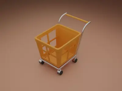 3d cart Free low-poly 3D model