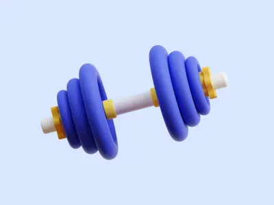 Dumbell Gym Illustration Low-poly 3D model