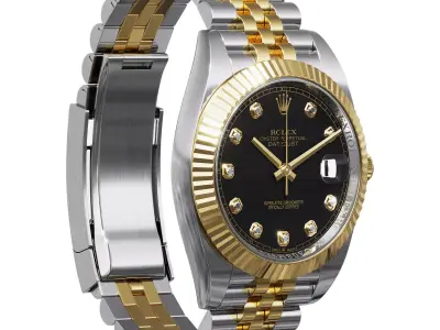 Rolex Datejust 41 bright black dial 3D model