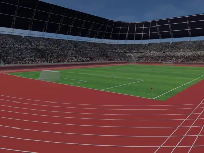 Olympic Stadium - Soccer Fans Low-poly 3D model