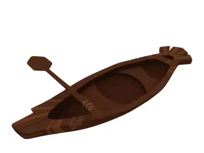 Wood canoe 3D model