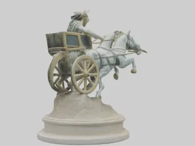 Chariot race statue model 3D model