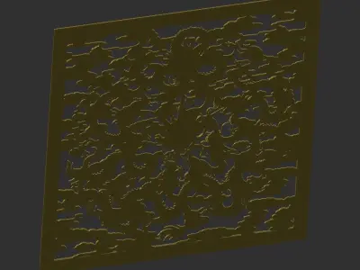 dragons metal plate with pattern 3D print model