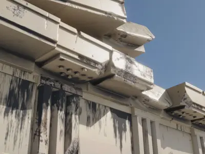 Ancient Greece Temple in Doric Order Low-poly 3D model