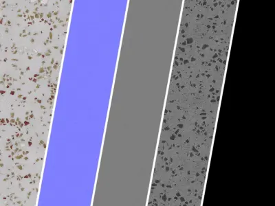 Terrazzo Materials 18- by Sbsar Generatator - Pbr 4k Seamless Texture