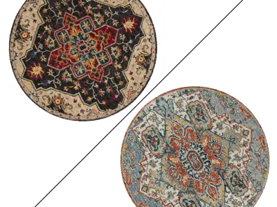 Round Rug Set 20 3D model