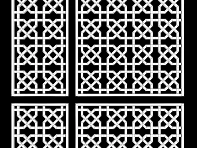 Arabic Islamic pattern decorative gold plaster 3D model