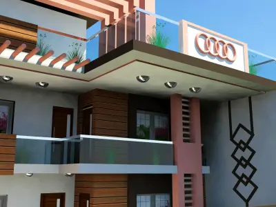INDIAN MODERN BUNGALOW DESIGN AND ARCHITECTURE  3D model