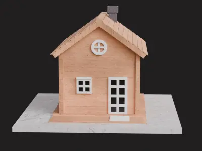 Cute Cartoon Small Wood House 03 3D model