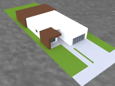 MODERN RESIDENTIAL HOUSE - 1 STORY 4 BEDROOM 3 CAR GARAGE  3D model