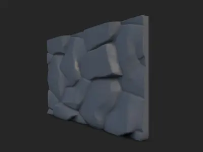 Stained Stone Wall Segment 3D model