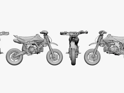 001264 black and green sport bike 3D model