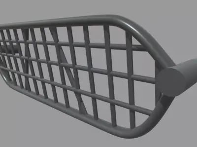 Front Bumper Bull Bar 01 Low-poly 3D model