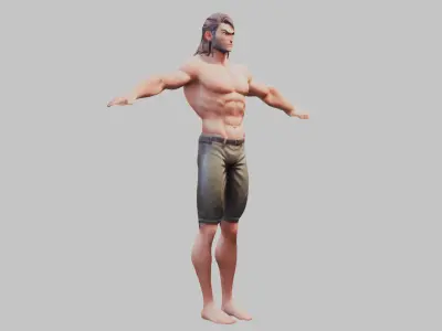 Warrior Pose 3D Model Low-poly 3D model