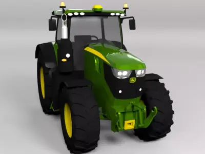 JOHN DEERE 6R LOWPOLY Low-poly 3D model