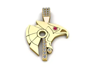 EAGLE FACE DIAMOND PENDANT 3D PRINTABLE MODEL  3D print model