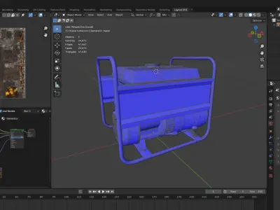 Petrol Diesel Gas Generator For Backup Power 3D Asset Low-poly 3D model