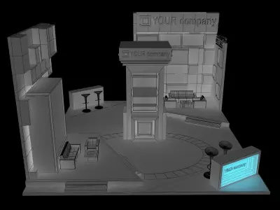  Booth Exhibition Stand a35 3D model