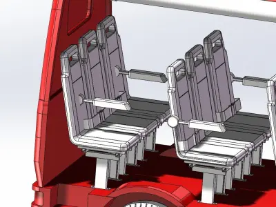 minibus mini bus with four seats 3D model