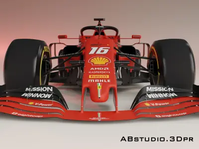 F1 Formula 1 car Ferrari Leclerc 3D model
