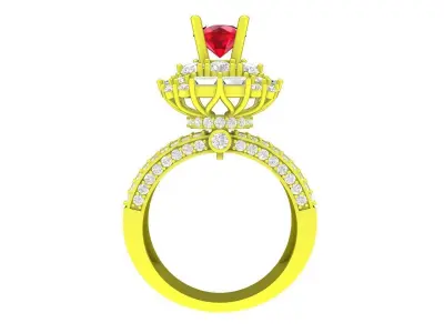 A7213 Korean Style Diamond Engagement Ring 3D Model 3D print model