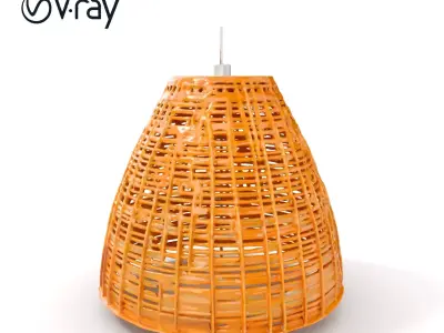 Wicker Pendant Light Model Pack for Interior Design Visualiza... Low-poly 3D model