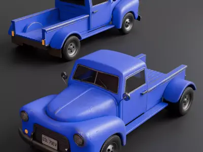 Stylized Retro Pickup Truck 3D model