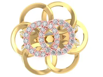 Luxury Floral Cluster Diamond Ring for Women 2889 3D print model
