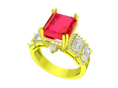 A7423 Luxury Diamond Women Fashion Ring 3D print model