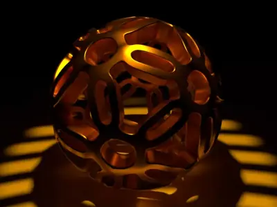 Spherical Pattern Symmetry Low-poly 3D model