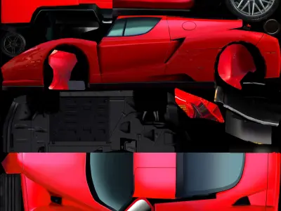 Generic Supercar v20 Low-poly 3D model