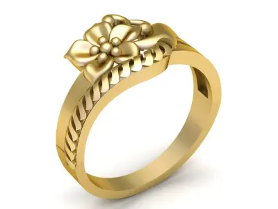 JASMINE FLOWER DESIGN GOLD RING  3D PRINABLE MDEL  3D print model