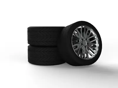  Premium 3D Tire Assets for Realistic Visualizations Low-poly 3D model