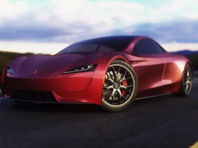 Tesla Roadster 2 Electric Supercar Low-poly 3D model