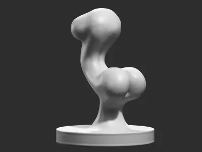 female modern sculpture 3D print model 105 3D print model