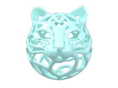 Abstract Cat Head Shape Decoration v1 002 Low-poly 3D model