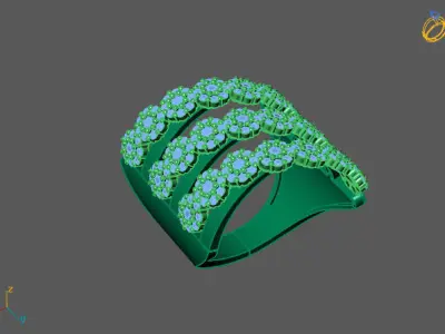 STL 3DM Print Ready Women Diamond Ring Lightweight Printable  3D print model 162