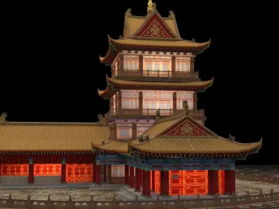 Chinese ancient house 3D model 47