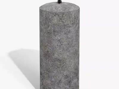 Granite Bollard Low-poly 3D model