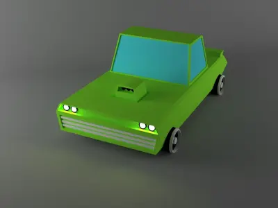 lowpoly racing car Low-poly 3D model