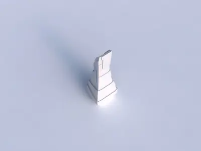 Vase top bent rectangle 2 with sharp ribbons 3D print model