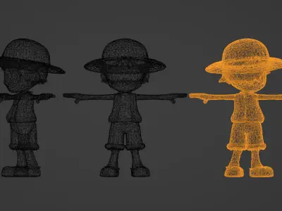 Stylized Pirate Boy Rigged 3D Character  3D print model