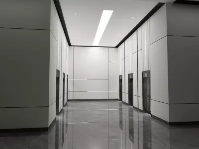 Modern elevator room 3D model