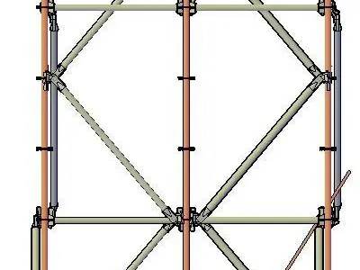 Model of scaffolding on flanges 3D model
