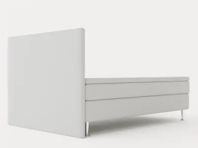 Meja Continental Bed 140x200cm Light Gray Low-poly 3D model