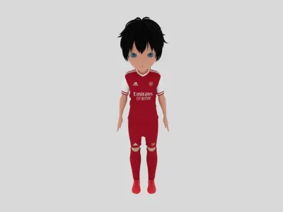 Arsenal Soccer Player Low-poly 3D model