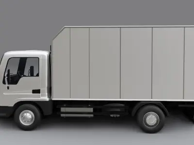 Low poly box truck model Low-poly 3D model
