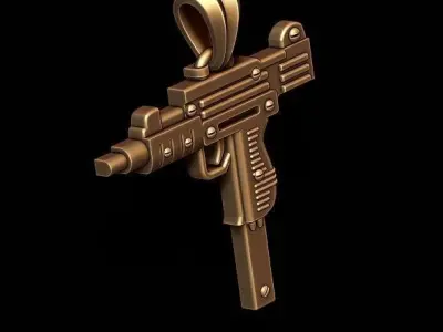 automat gun pendant 3D print model